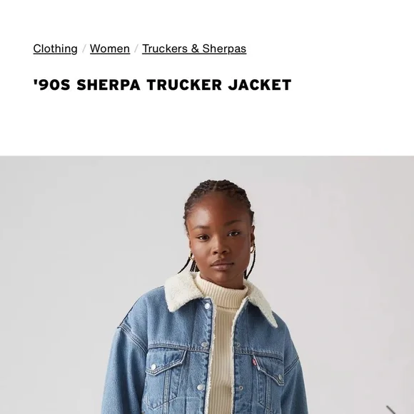 Levi's Light Blue Denim Jacket with Cream Collar - Picture 2 of 15